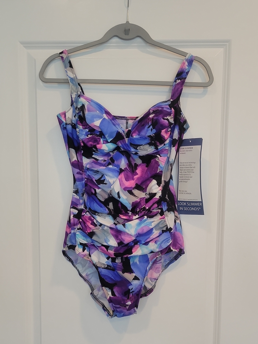 Croft & Bartow Body Sculpting Slimming One Piece Swimsuit Size 12 NWT